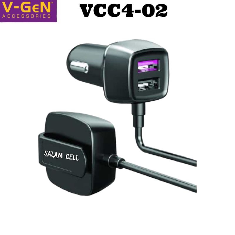 Charger Mobil V-Gen VCC4-02 4Port USB Original Vgen Garansi Resmi