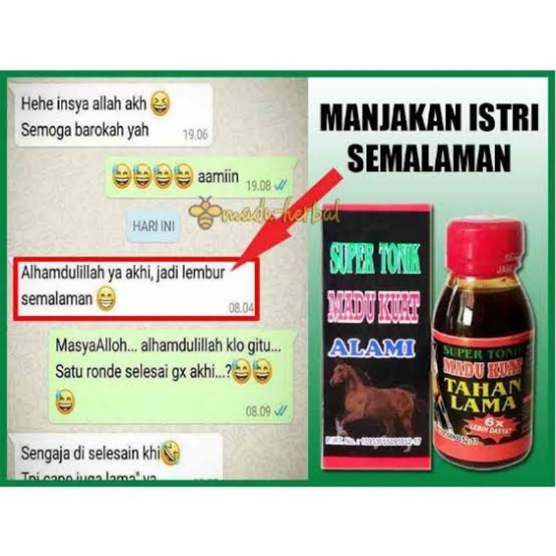 Madu Tonik Tutup Merah atasi disfungsi ereksi, ejakulasi dini, ereksi lembek
