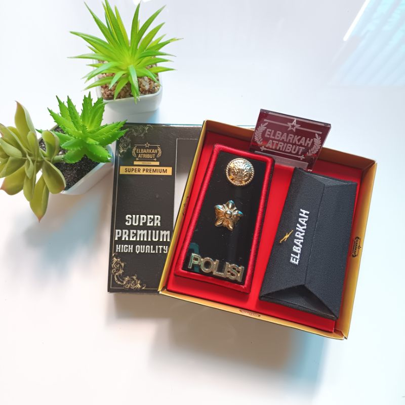 PANGKAT PDH POLISI PDH KOMPOL FULL AKRILIK GLOSS LIS MERAH BORDIR PREMIUM