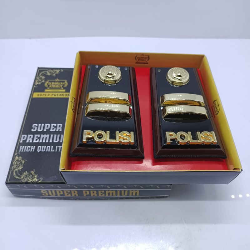 PANGKAT PDH IPTU POLISI FULL AKRILIK GLOSS LIS COKLAT PREMIUM