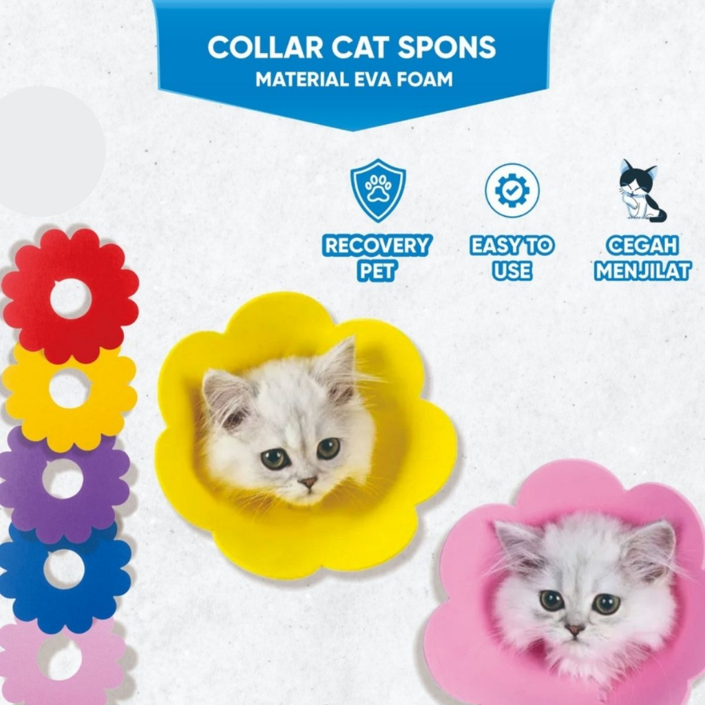 Collar Spon / Corong Penutup - Collar Pelindung Leher Kucing Anjing FEFARM