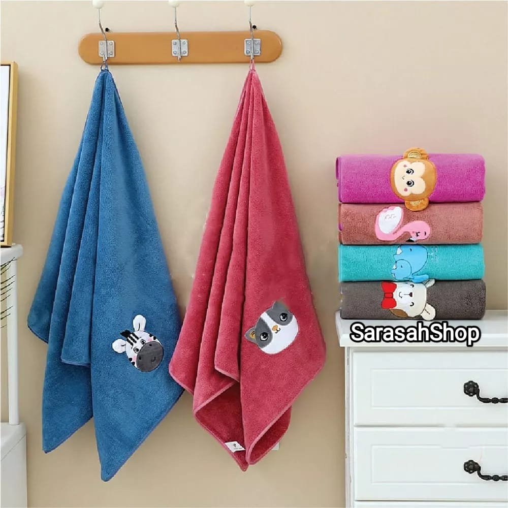 Handuk Mandi / Handuk bayi 50x100 cm Handuk Anak Karakter Animal / Handuk Ibu Bayi Lap Mandi Handuk Washlap Bayi Karakter Animal Bordiran