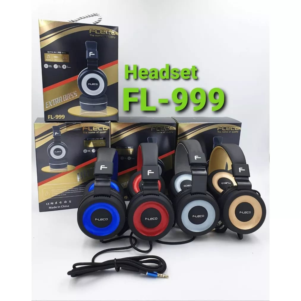 Headset Gaming Headphone Extra Bass Handsfree Bando TERMURAH TERBAIK FL-999 FLECO