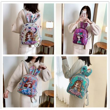 Tas Ransel Anak LED Sequin Usap Berubah Warna / Tas Manik Anak Tas Usap Sekolah