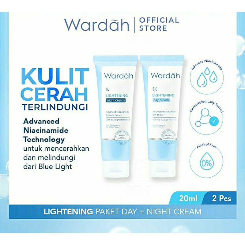 Wardah lightening cream siang dan malam 20ml