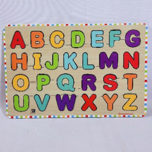 Puzzle Alfabet Besar dan Kecil My ABC Mainan Edukasi Anak Kayu SNI Murah