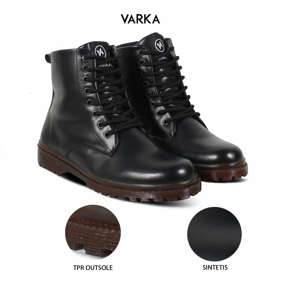 Sepatu Boots Fashion Wanita V 3382 Brand Varka Sepatu Kasual Kuliah Kerja Hangout Wanita Trendi Berkualitas - Hitam