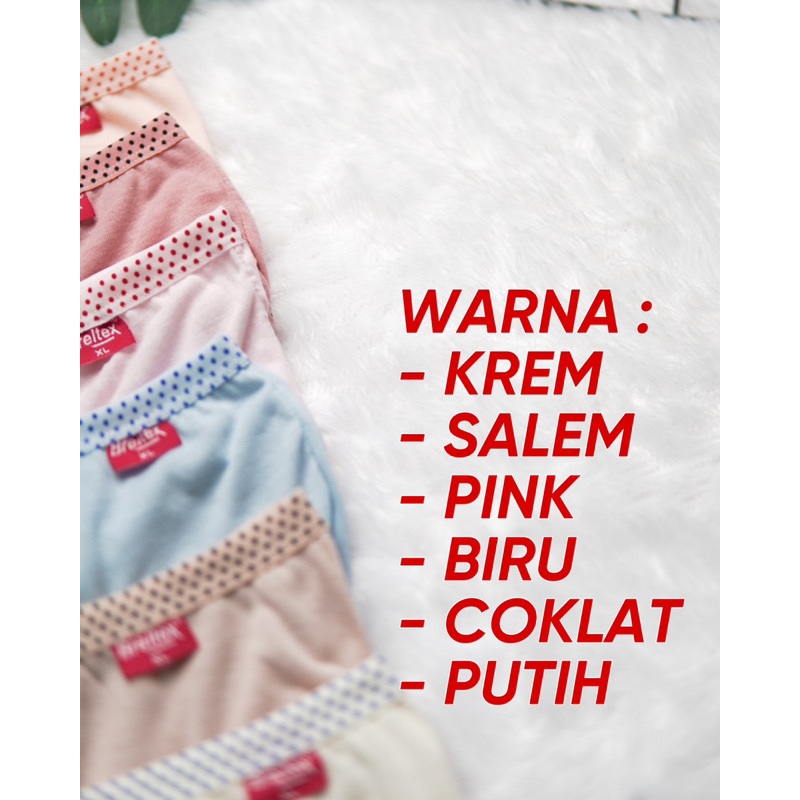 ( 12 Pcs ) CELANA DALAM WANITA BREITEX CD PEREMPUAN KARET BINTIK GROSIR LUSINAN MURAH