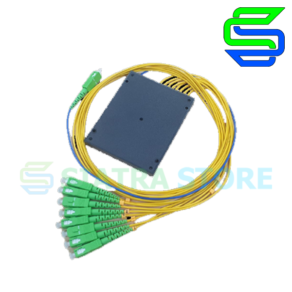 Splitter Fiber Optic ABS Box 1:8 SC/APC YELLOW Cable ( Ratio 50:50 )