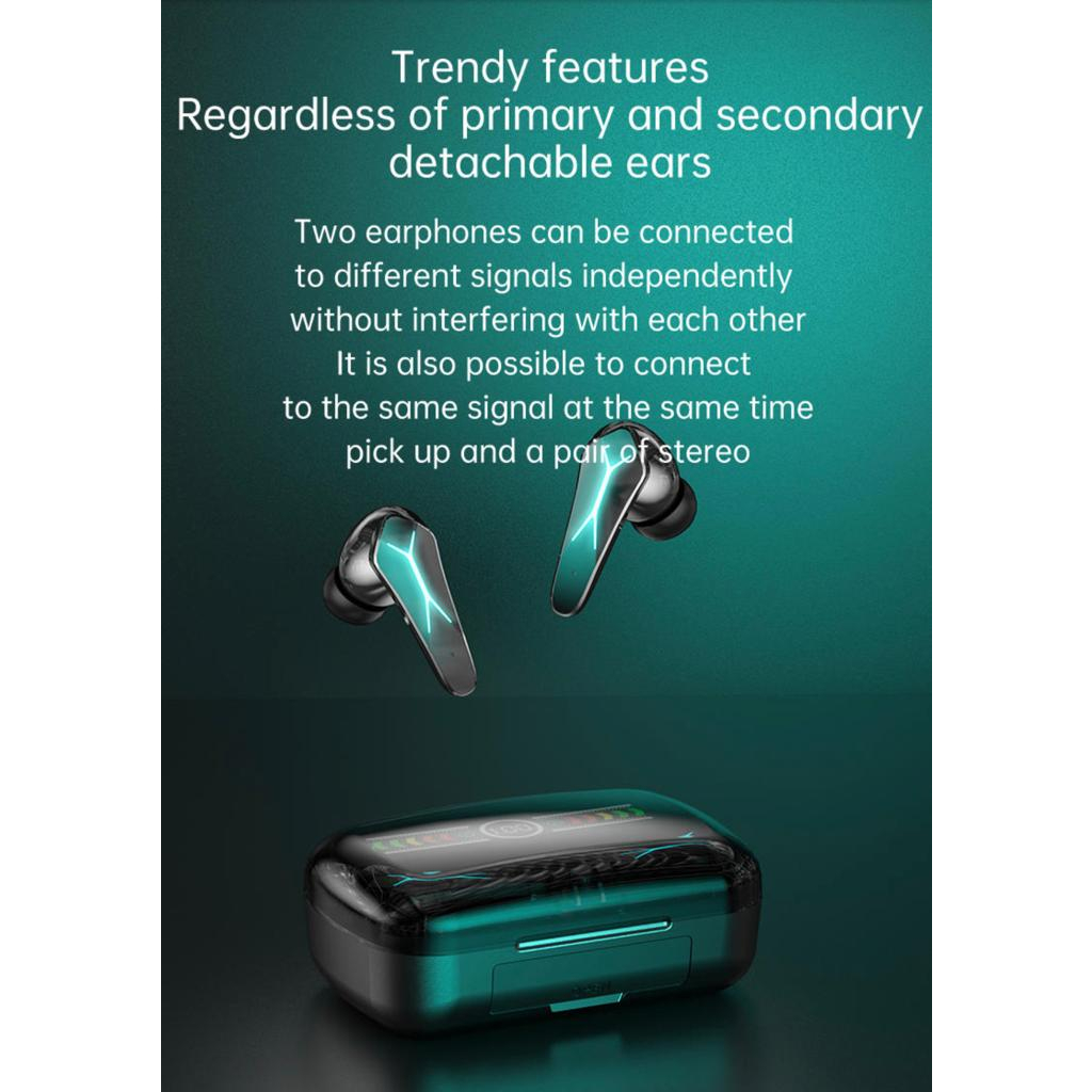 Tws M12 IPX7 Earphone Tanpa Kabel, Headset Pemutar Musik Stereo Kontrol Touch