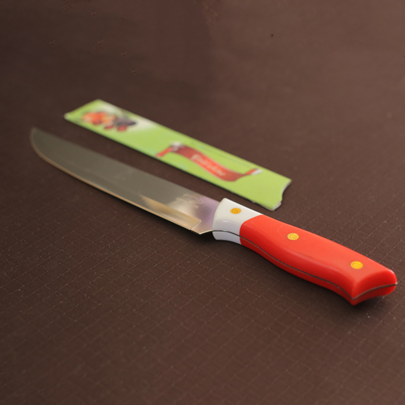 Pisau Dapur Gagang Warna 7 Inch Stainless Steel Pisau Daging Buah Sayur Chef Knife