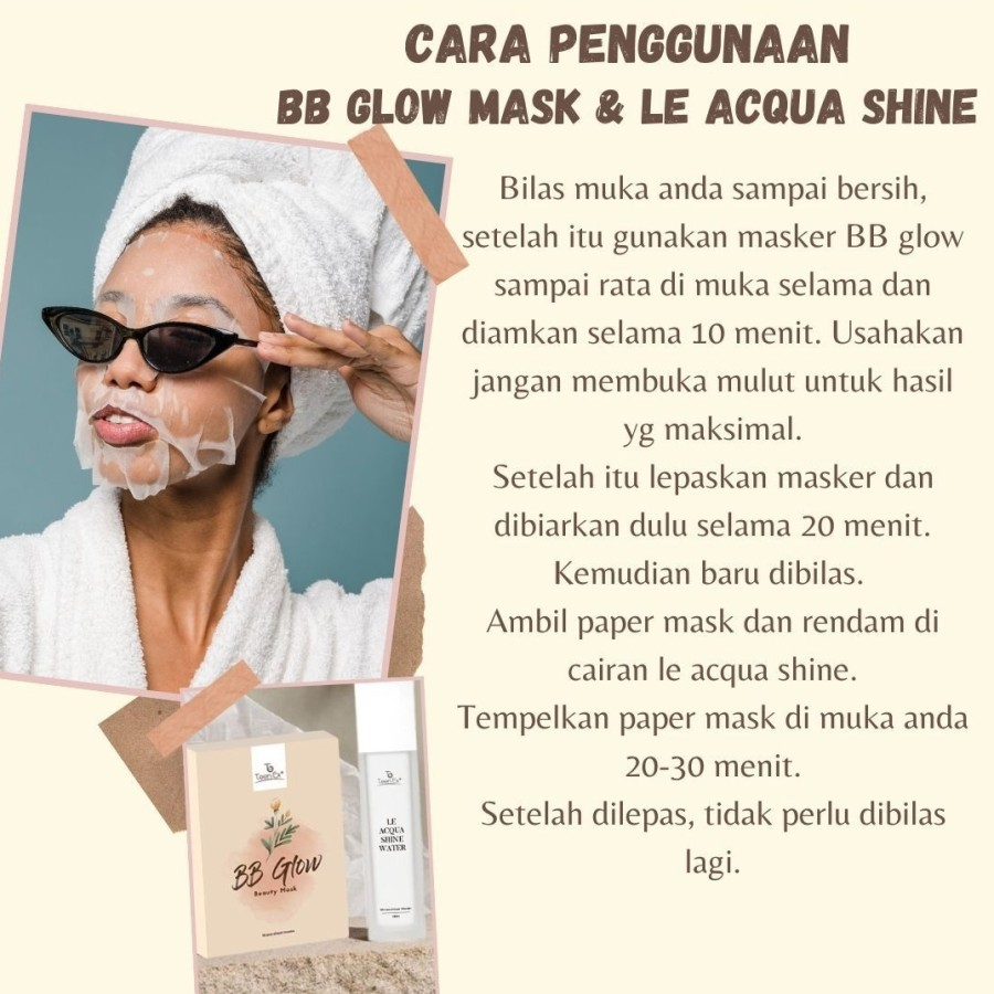 BB GLOW BEAUTY MASK / LIFTING MASKER /LE AQUA SHINE WATER LIFTING MASK TO TEEN MASKER KENCENG