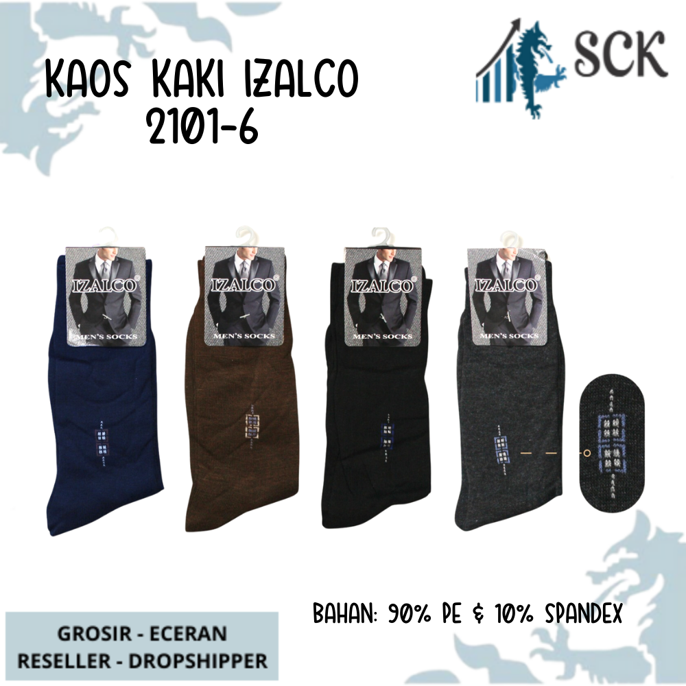 Kaos Kaki Pria IZALCO 2101-6 2104-6 Sebetis / Pakaian Kantor - sckmenwear GROSIR