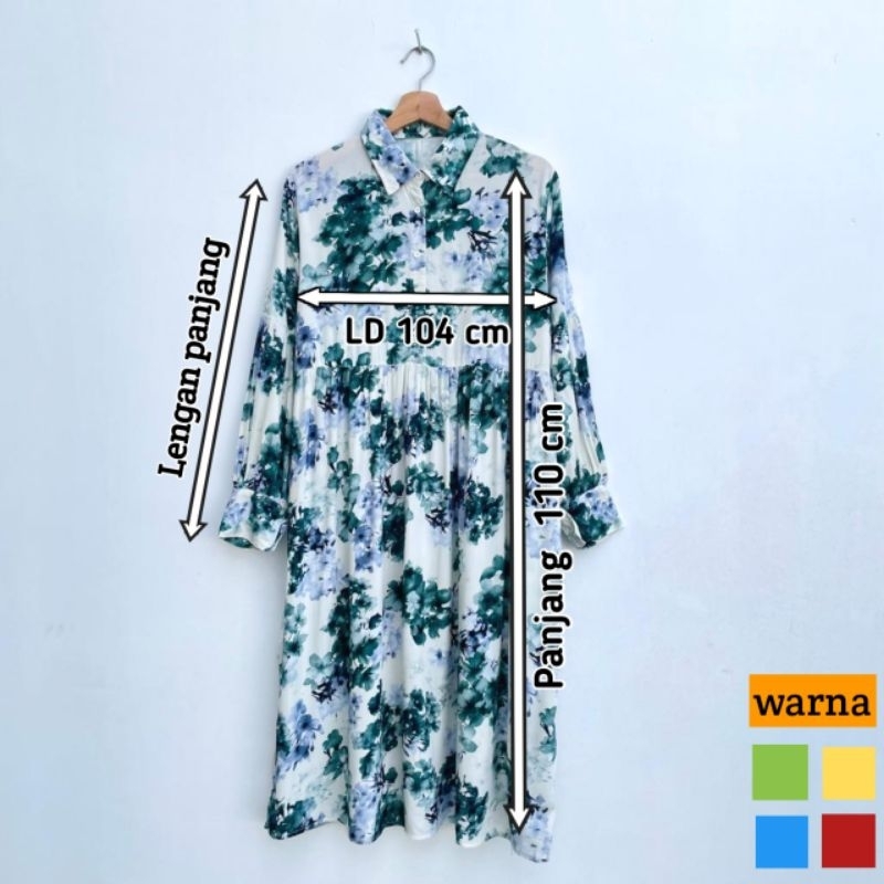 Tunik motif bunga bahan rayon