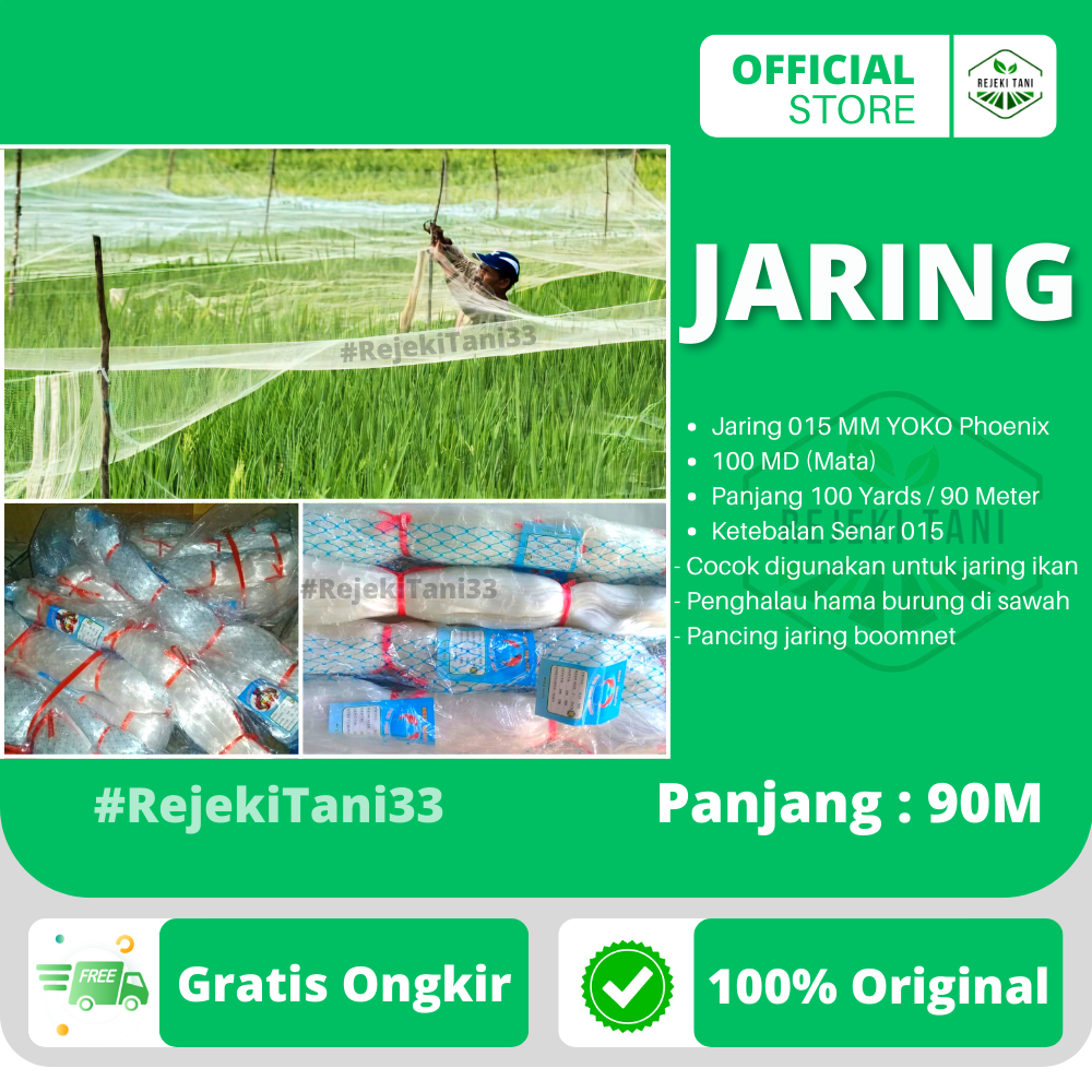 JARING BURUNG JARING PADI JARING EMPRIT JARING SAWAH 7,5 x 90 METER JEBAKAN PERANGKAP BURUNG JARING