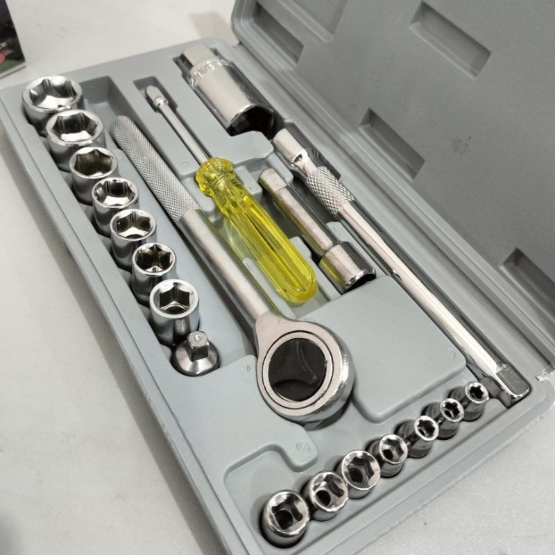 KUNCI SOK ATS 21PCS 3/8 , 1/4 | SOK SET ATS 21PCS