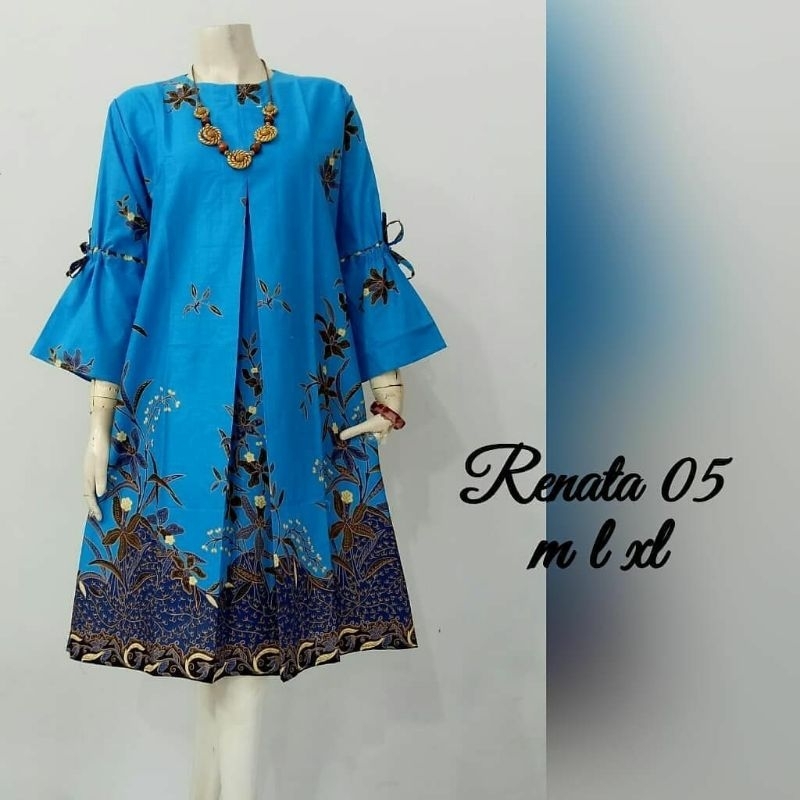 TUNIK BATIK KEKINIAN BAJU BATIK WANITA TERLARIS DRESS  MODERN CANTIK