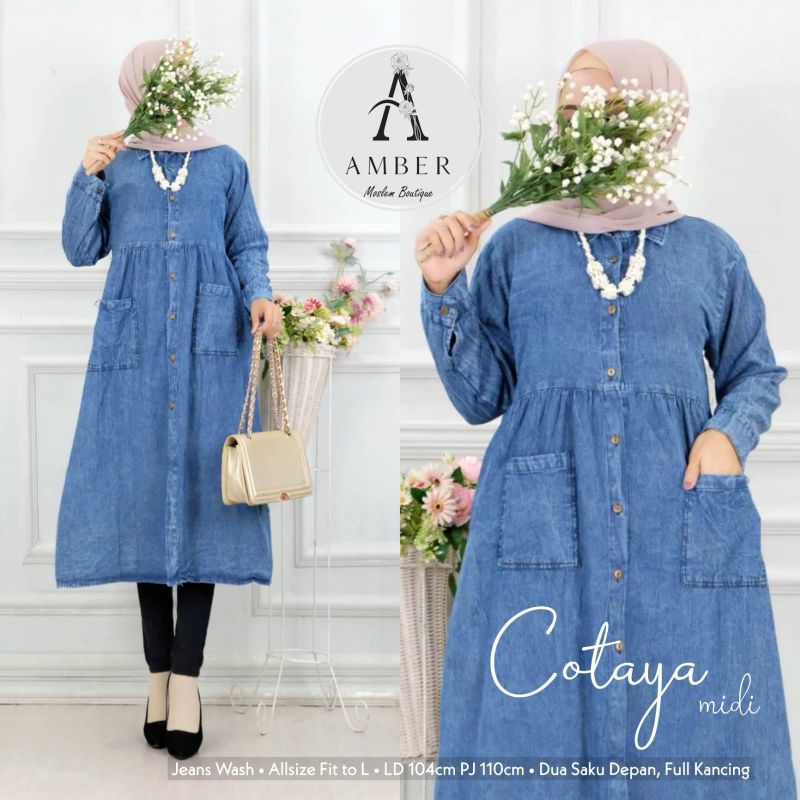 Midi Jeans Wanita Terbaru Midi Jeans Wash Import Midi Dress Muslim