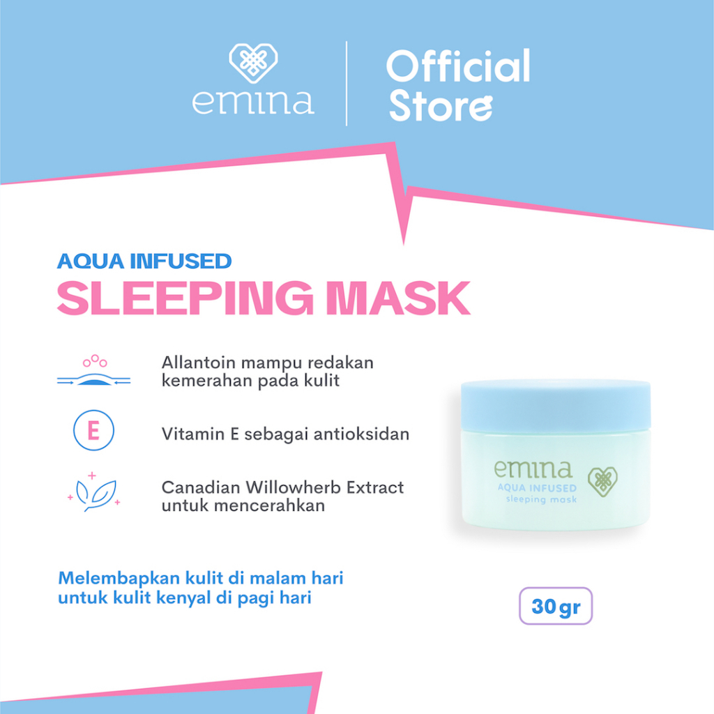 ✨ AKU MURAH ✨ Emina Aqua Infused Sleeping Mask 30 gr [BPOM]