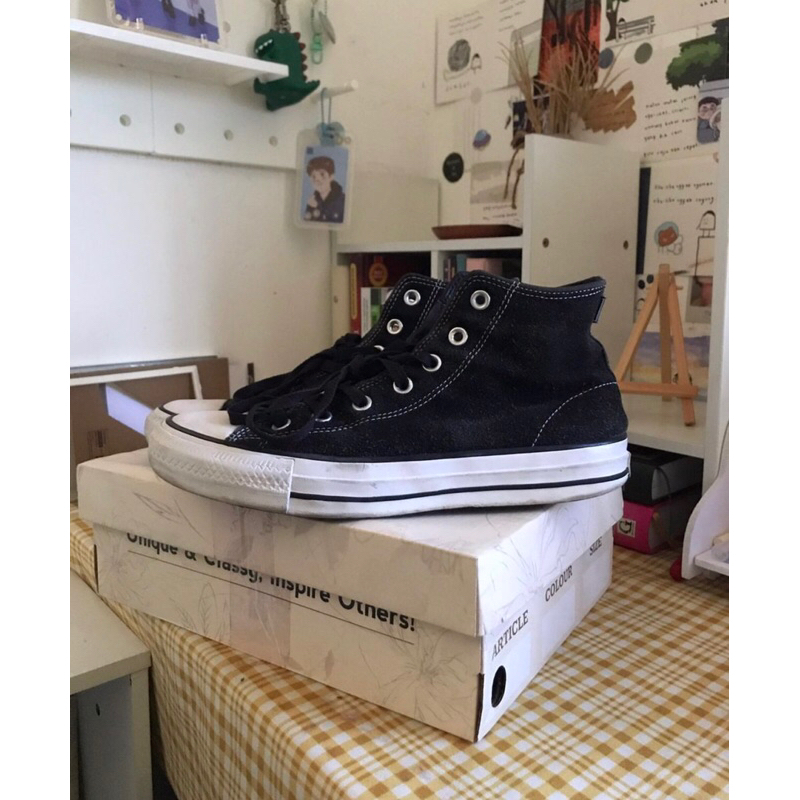 CONVERSE CONS CTAS PRO BLACK WHITE SUEDE HIGH