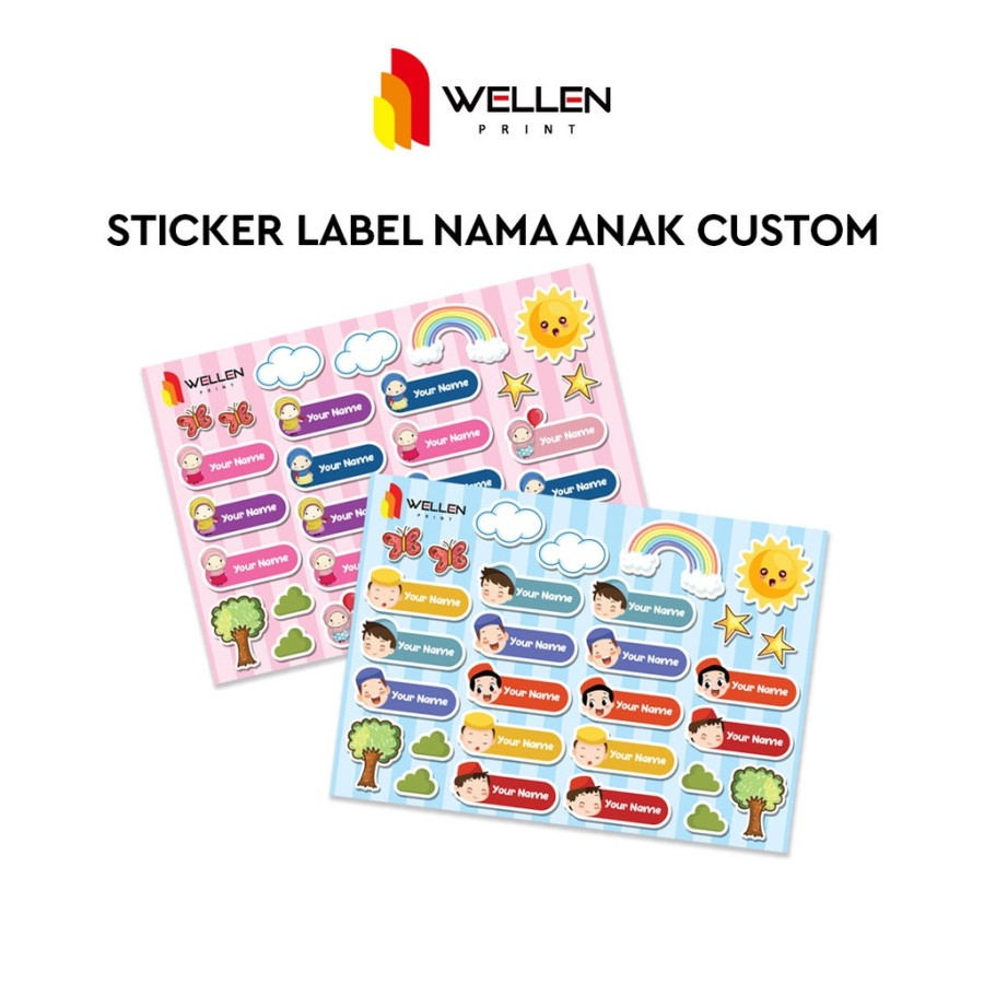 

Sticker Stiker Label Nama Anak Custom Nama Karakter