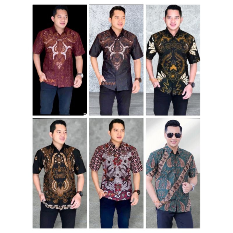 BAJU BATIK LENGAN PENDEK FOURING PREMIUM SUPER KATUN TERBAIK MURAH MERIAH TERKINI M L XL XXL