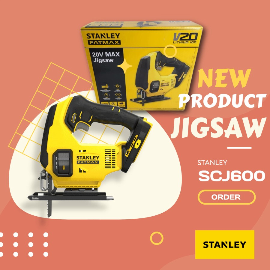 Mesin gergaji jigsaw baterai cordless stanley SJC600