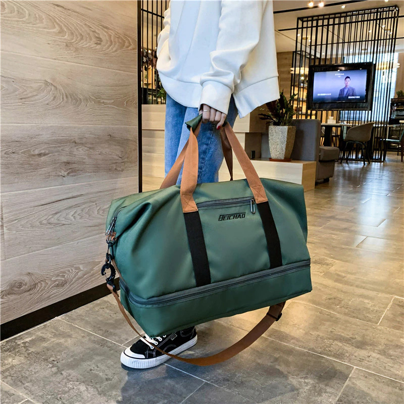 BEICHAO Tas Duffel Jinjing Wanita Fitness Gym Travel Bag - HE-042 - Green