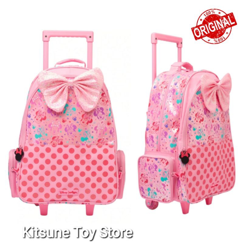 Smiggle Disney Mickey and Minnie Mouse Trolley Backpack Original - Tas Koper Dorong Sekolah Anak