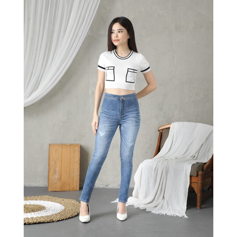 CELANA JEANS SKINNY WANITA BY DOMINANT BAHAN STRETCH MELAR PREMIUM QUALITY SIZE 27-34