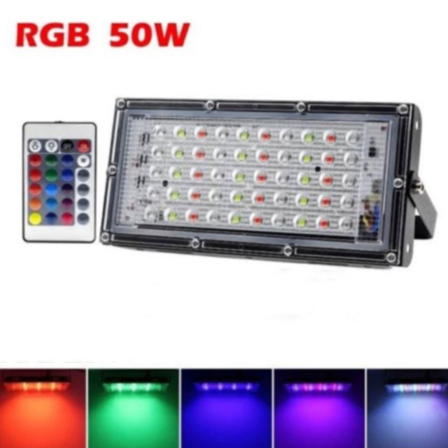 Lampu Sorot Model Slim RGB Warna Warni 50W / 50Watt