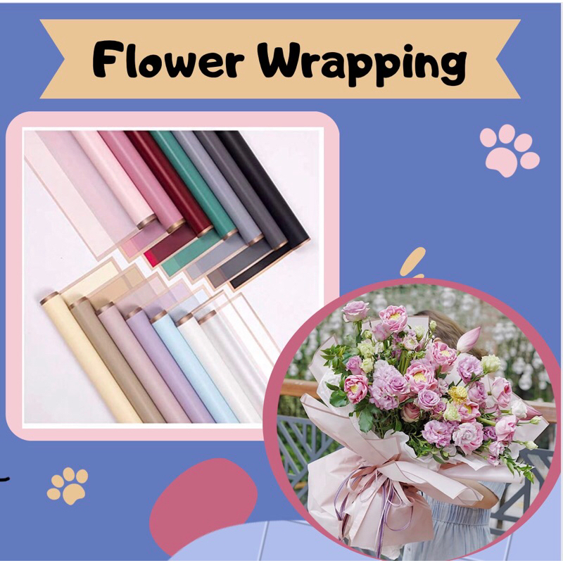 

FLOWER WRAPPING PAPER LIST GOLD KERTAS BUKET BUNGA FLORIST - BOUQUET BUNGA KERTAS BUNGA LIST