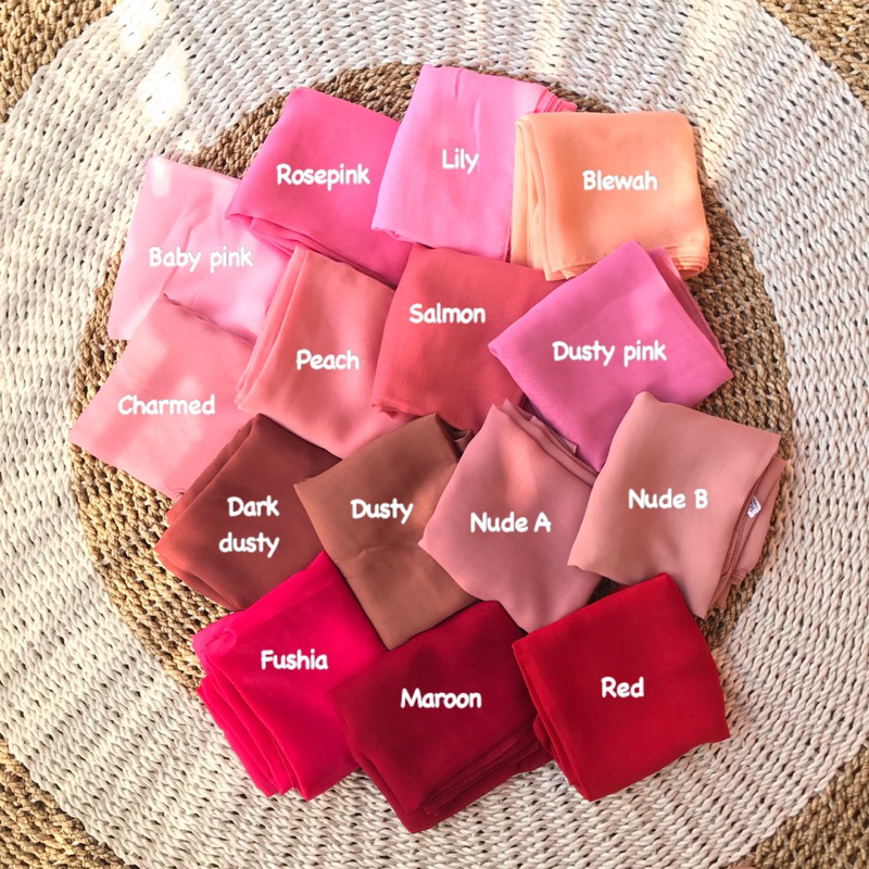 90+WARNA HIJAB BELLA SQUARE POLYCOTTON PREMIUM / SEGIEMPAT POLOS PLAIN SQUARE VOAL LAUDYA KERUDUNG JILBAB SEKOLAH (1KG MUAT 13PCS)