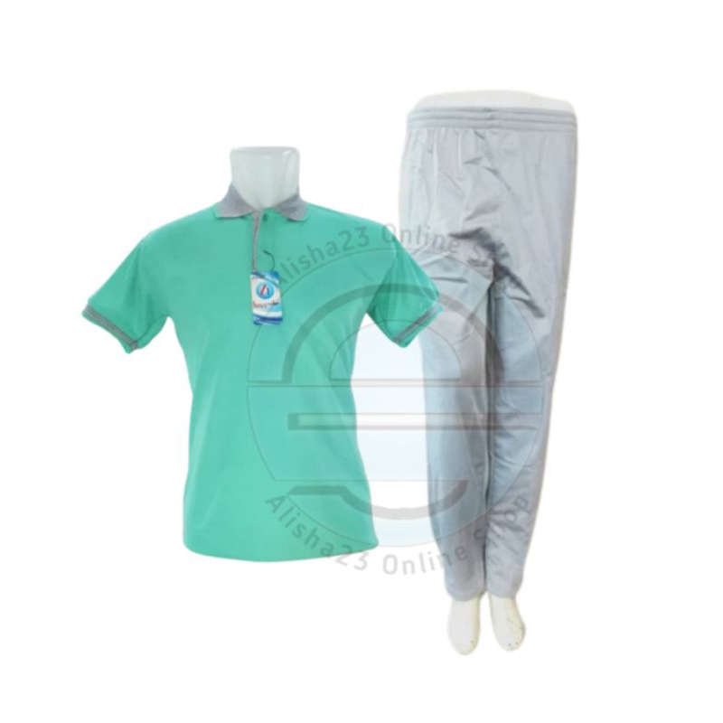 Setelan kaos kerah lengan pendek pria/ setelan training olahraga kaos kerah/ setelan kaos kerah tosk