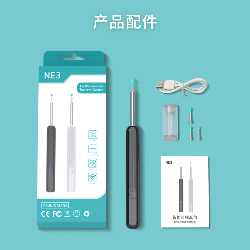 Pembersih Telinga Kamera Korek Kuping Kamera LED smart Visual Ear Stick HD Endoscope WIFI