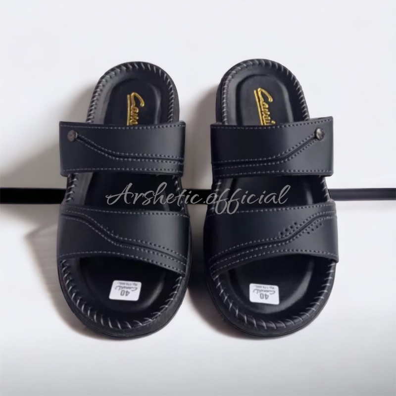 0Sandal Kulit Pria / Sandal Selop Canvil / Sandal Pria Casual / Sandal Selop Pria Murah