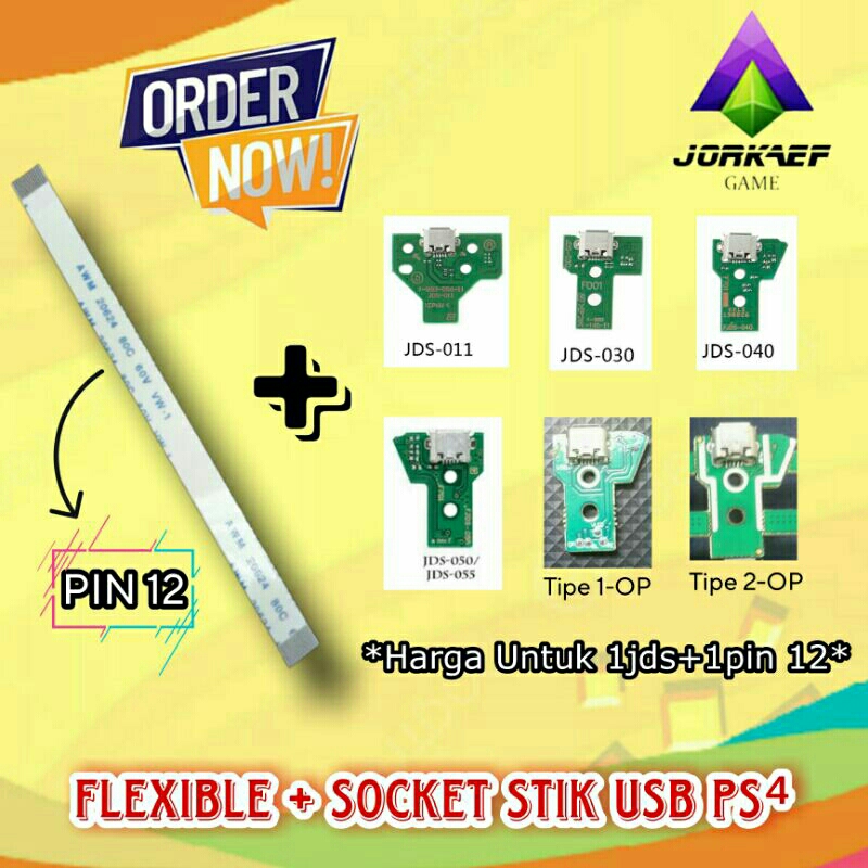 SOCKET USB STIK PS4 JDS 040 + FLEXIBLE PIN 12