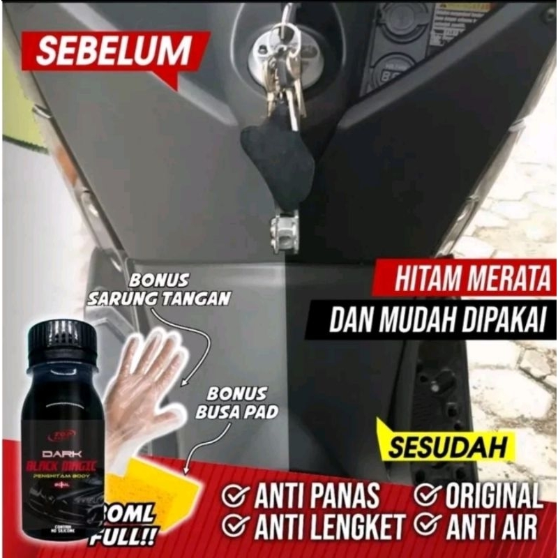 Penghitam Body Motor Dark Black Magic 80 Ml Originial Permanen Lebih Ekonomis