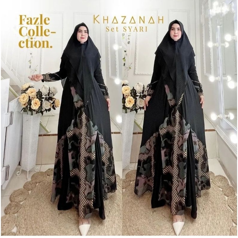 FAZLE COLLECTION TERBARU BY AZZAHRA ORI BRANDED PREMIUM /SYARI PRINTING MEWAH/SYARI HITAM,MARUN CANT