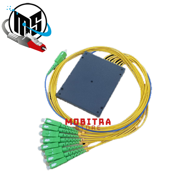 Splitter Fiber Optic ABS Box 1:8 SC/APC YELLOW Cable ( Ratio 50:50 )