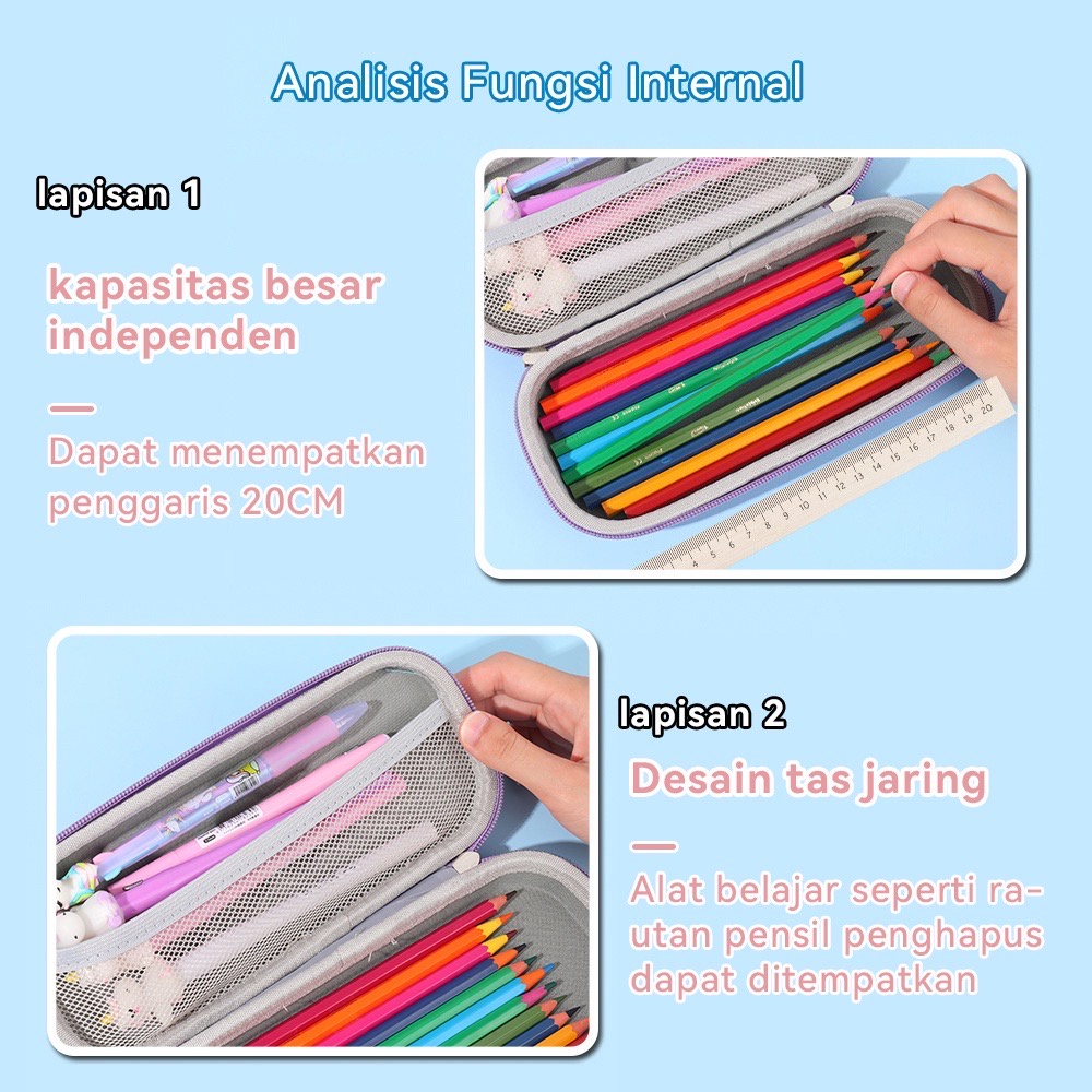 Kotak Pensil 3D Anti Air/ Tempat pensil timbul 3D Karakter Lucu Bahan Eva Untuk Anak Laki-laki dan perempuan