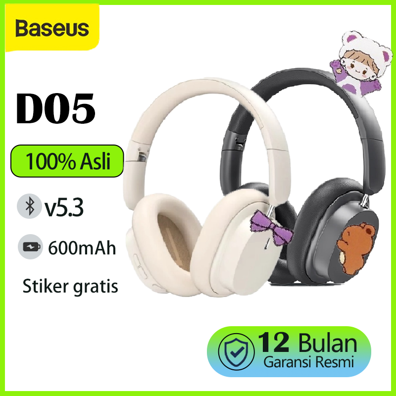 Baseus Bowie D05 Foldable Wireless  Bluetooth 5.3 Wired Headset headphone wired with mic-ENC