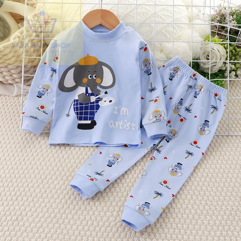 COD SETELAN PIYAMA ANAK LENGAN PANJANG / SETELAN BAJU TIDUR ANAK / BAJU TIDUR ANAK MOTIF GAJAH LUCU