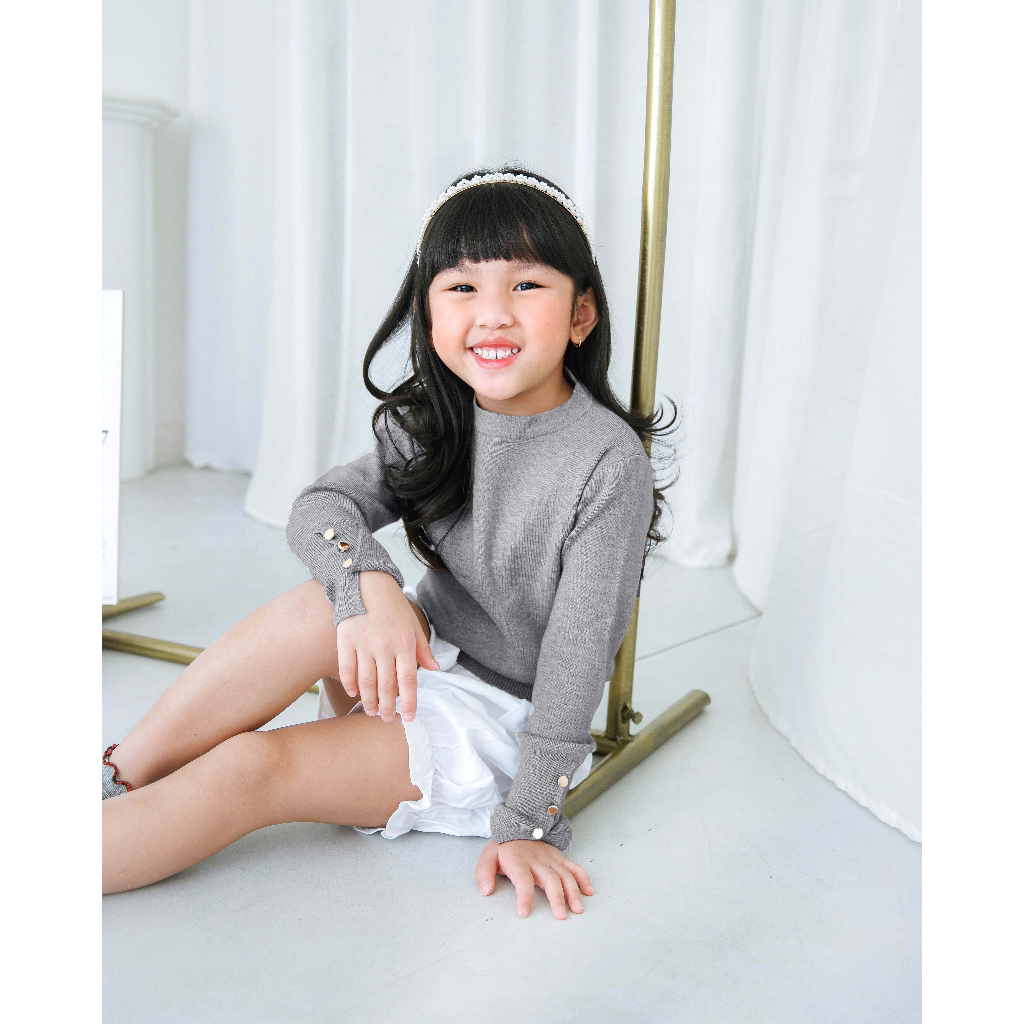 Hunny Bunny ALICHA LONGSLEEVE | Blouse Rajut Anak | Atasan Anak Knit | Rajut Anak Premium | Sweater Rajut Polos