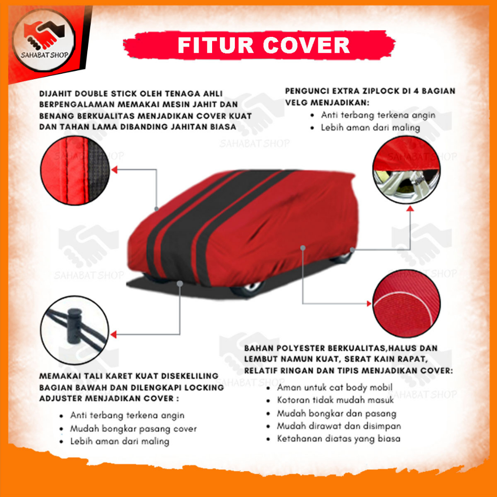 Sahabat Body Cover Mobil BRV / Sarung Penutup Honda BRV / Selimut Tutup Mantel Outdoor Waterproof