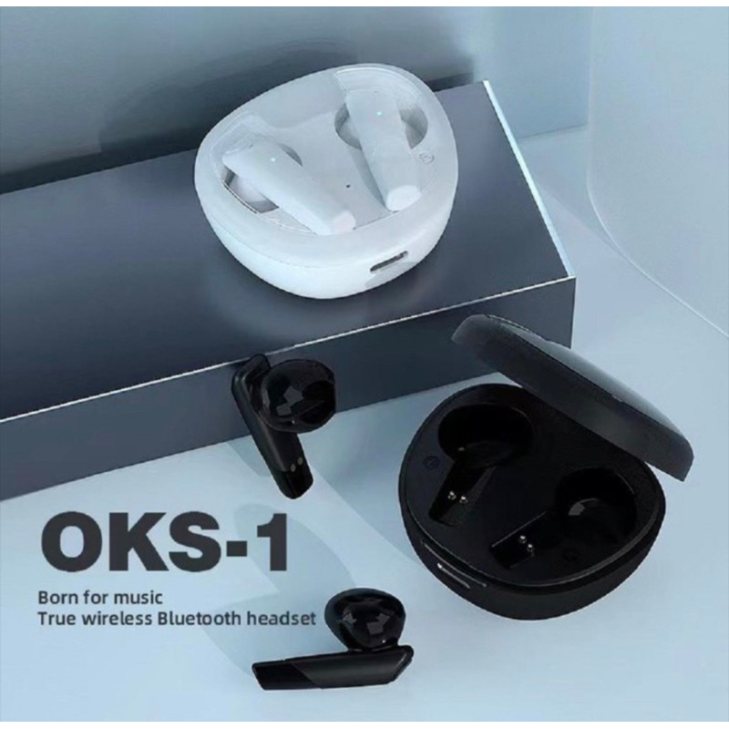 Headset Bluetooth TWS OKS01 - Earphone Bluetooth TWS OKS01 -