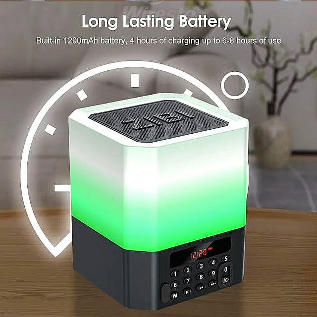 ZIBI ZB600 Speaker Bluetooth Jam Alarm Smart Touch RGB night Light Lamp LED Display ZB-600 Seven Colour