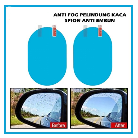 (HARGA SEPASANG)Stiker Anti Fog Kaca Film Bentuk Oval /Anti Fog Kaca Anti Embun /Pelindung Spion dari Air Hujan