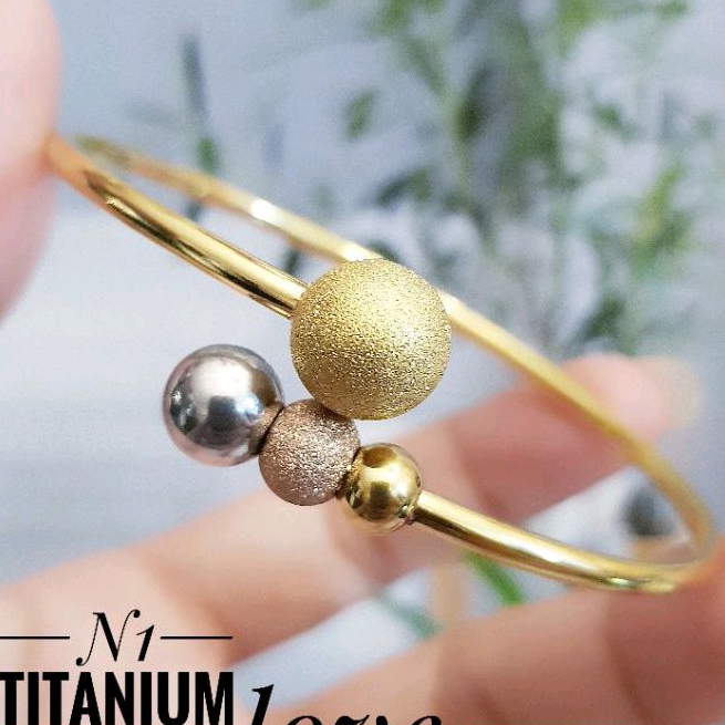 Gelang Titanium Boba Mix Awet Anti Karat 1705a4