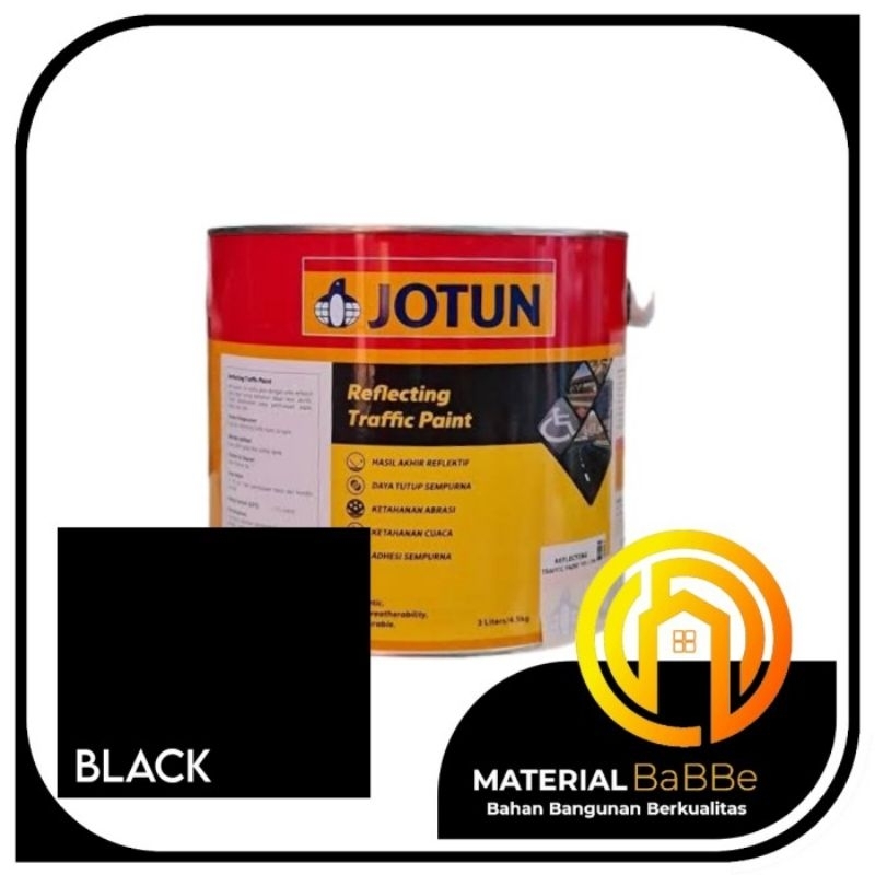 Jotun Reflecting Traffic Paint Black 3 Liter | Cat Marka Jalan Trotoar Warna Hitam Reflektif